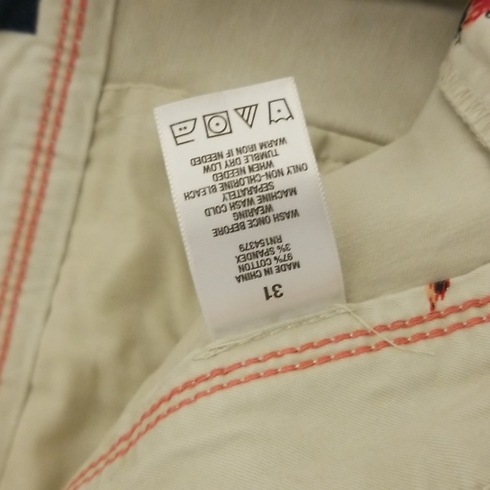 Aeropostale Size 31 Parrot Bermuda Short Khaki Tropical Bird Hawaiian - Picture 4 of 6